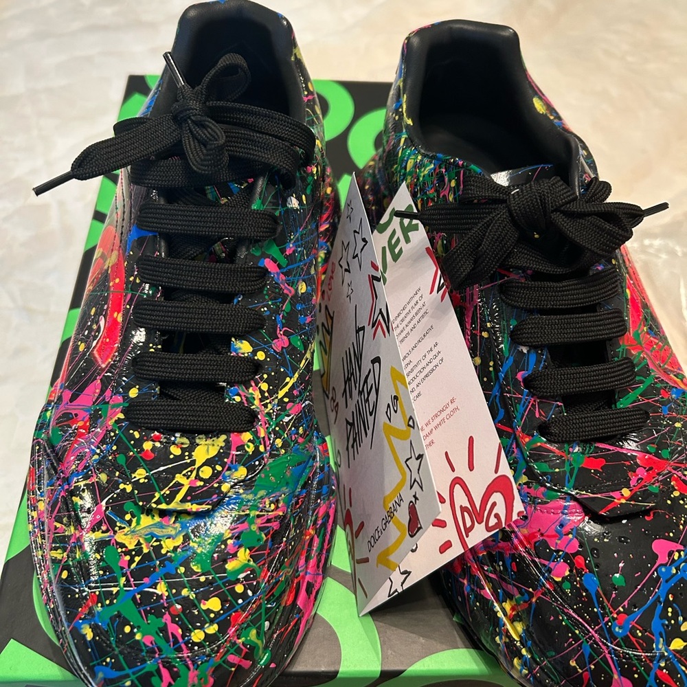 Dolce & Gabbana Logo Daymaster Hand-painted Sneakers